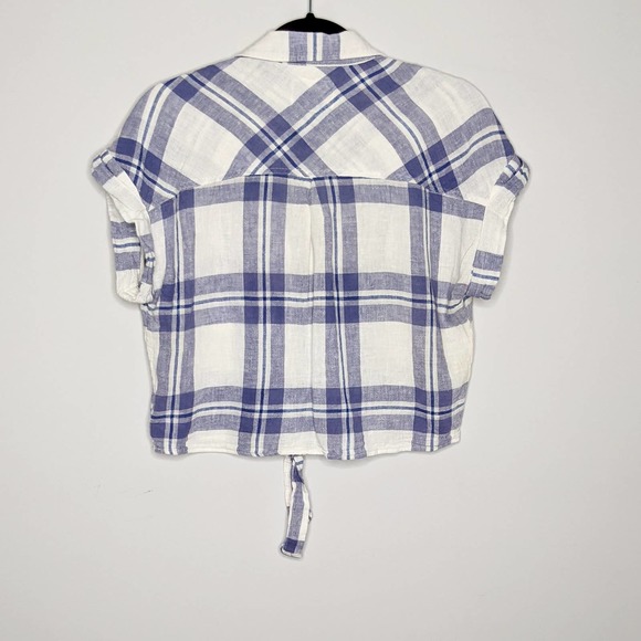 RAILS • Amelie Blue Plaid Tie Front Shirt Sz S - Picture 7 of 7